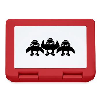 3 Penguins Bodybuilder Sunglasses Headphones Team - Lunchbox - red - Front