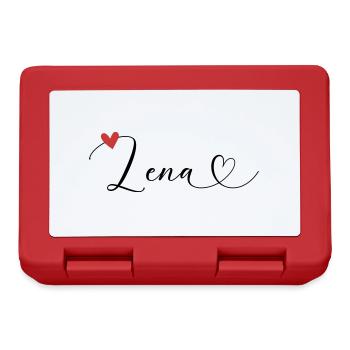 Lena Name Vorname Kalligrafieherz - Brotdose - Rot - Vorne