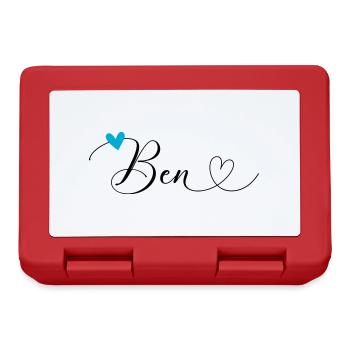 Ben Name Vorname Kalligrafieherz - Brotdose - Rot - Vorne