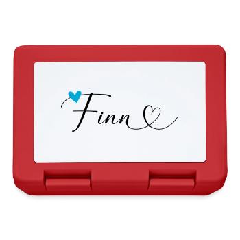 Finn Name Vorname Kalligrafieherz - Brotdose - Rot - Vorne