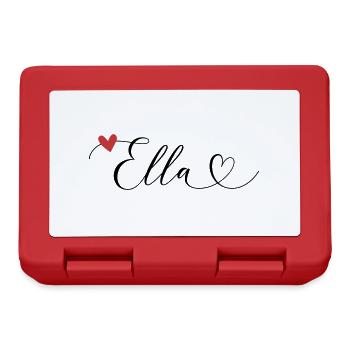 Ella Name Vorname Kalligrafieherz - Brotdose - Rot - Vorne