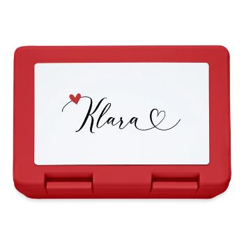 Klara Nom Prénom Calligraphie Coeur - Boîte à goûter - rouge - Devant