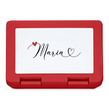 Maria Surname First name Calligraphy Heart - Lunchbox - red - Front