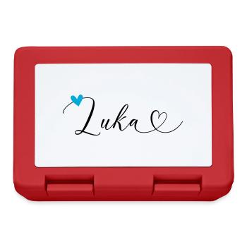 Luka Nom Prénom Calligraphie Coeur - Boîte à goûter - rouge - Devant