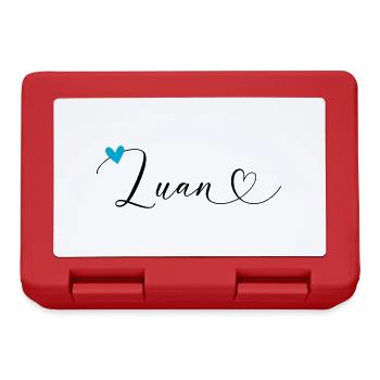 Luan Nom Prénom Calligraphie Coeur - Boîte à goûter - rouge - Devant