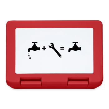 Plumber repairs faucet - Lunchbox - red - Front