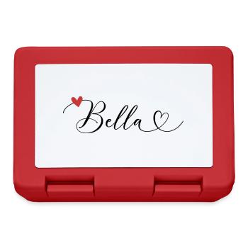 Bella Nom Prénom Calligraphie Coeur - Boîte à goûter - rouge - Devant