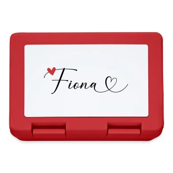 Fiona Nom Prénom Calligraphie coeur - Boîte à goûter - rouge - Devant