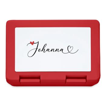 Johanna Nom Prénom Calligraphie coeur - Boîte à goûter - rouge - Devant