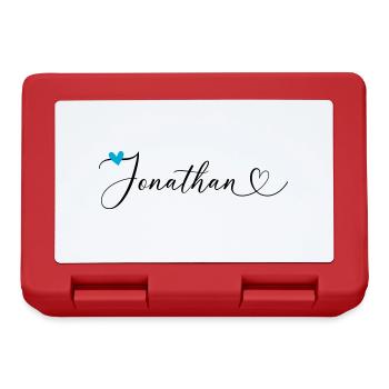 Jonathan Nom Prénom Calligraphie coeur - Boîte à goûter - rouge - Devant