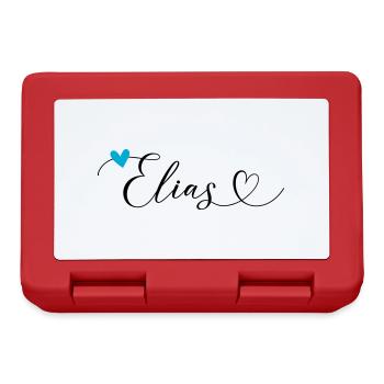 Elias Surname First Name Calligraphy Heart - Lunchbox - red - Front