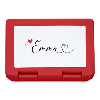 Emma Last name First name Calligraphy heart - Lunchbox - red - Front