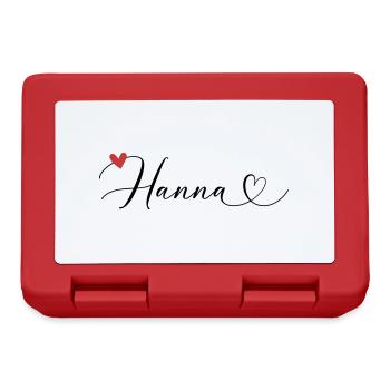 Hanna Name Vorname Kalligrafieherz - Brotdose - Rot - Vorne