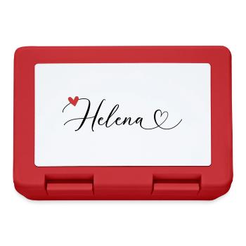 Helena Last name First name Calligraphy heart - Lunchbox - red - Front