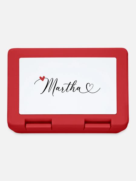 Martha Name Vorname Kalligrafieherz - Brotdose - Rot