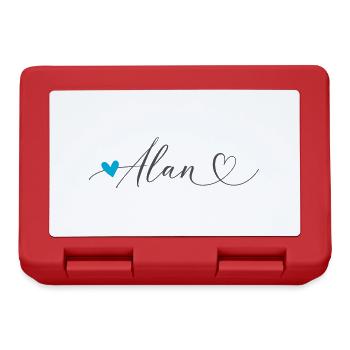 Alan Name Vorname Kalligrafieherz - Brotdose - Rot - Vorne