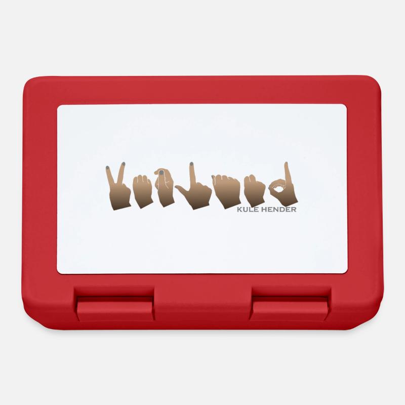 Alphabet main Vetland marron dégradé 1 - Boîte à goûter - rouge