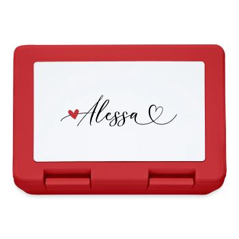Alessa Nom Prénom Calligraphie coeur - Boîte à goûter - rouge - Devant