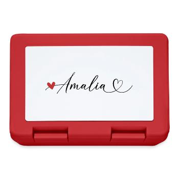 Amalia Name Vorname Kalligrafieherz - Brotdose - Rot - Vorne