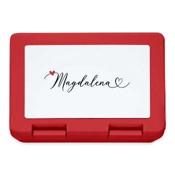 Magdalena Nom Prénom Calligraphie coeur - Boîte à goûter - rouge - Devant