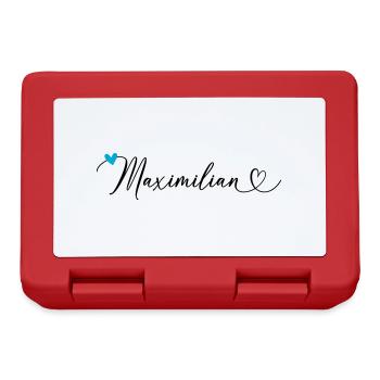 Maximilian Last name First name Calligraphy heart - Lunchbox - red - Front