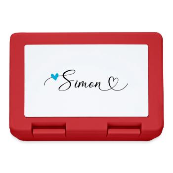 Simon Name Vorname Kalligrafieherz - Brotdose - Rot - Vorne