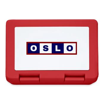 Oslo, Norvège, Typographie minimale - Boîte à goûter - rouge - Devant