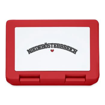 Niederösterreich Herz Schrift - Brotdose - Rot - Vorne