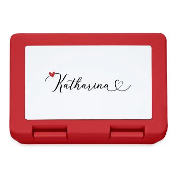 Katharina Last name First name Calligraphy heart - Lunchbox - red - Front