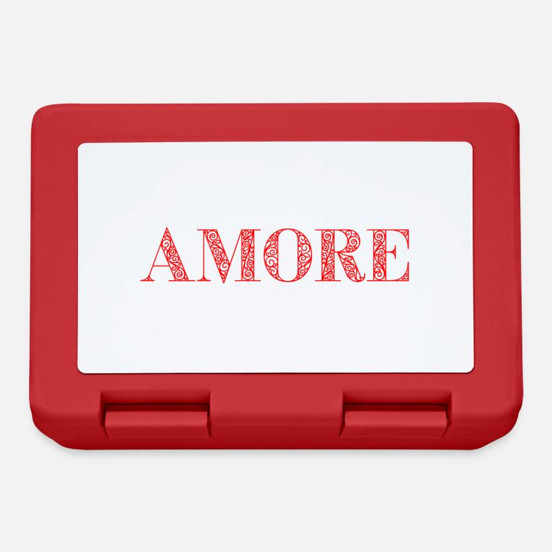 AMORE Geschenk-Idee Zitat italienisch liebe - Brotdose - Rot