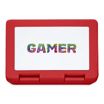 Gamer - Lettering - Lunchbox - red - Front