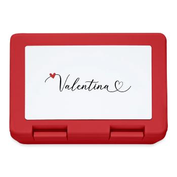 Valentina Nom Prénom Calligraphie Coeur - Boîte à goûter - rouge - Devant