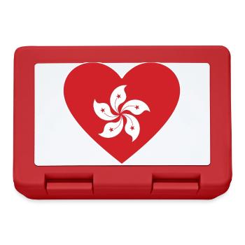 Hongkong Flagge Herz - Brotdose - Rot - Vorne
