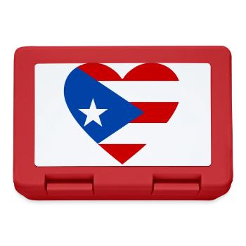 Puerto Rico Flagge Herz - Brotdose - Rot - Vorne