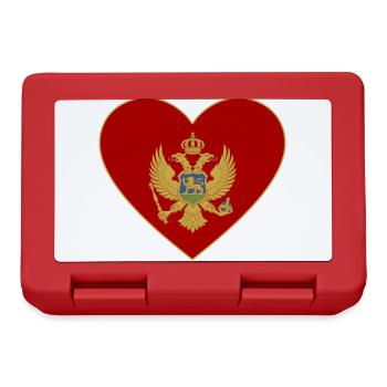 Montenegro Flagge Herz - Brotdose - Rot - Vorne