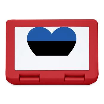 Estland Flagge Herz - Brotdose - Rot - Vorne