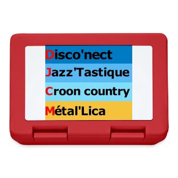Jeux de mots musicale - Boîte à goûter - rouge - Devant