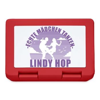 Echte Mädchen tanzen Lindy Hop Geschenk - Brotdose - Rot - Vorne