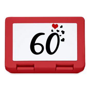 60th birthday anniversary hearts 60 - Lunchbox - red - Front