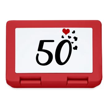 50th birthday anniversary hearts 50 - Lunchbox - red - Front