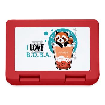 i love Boba - Brotdose - Rot - Vorne