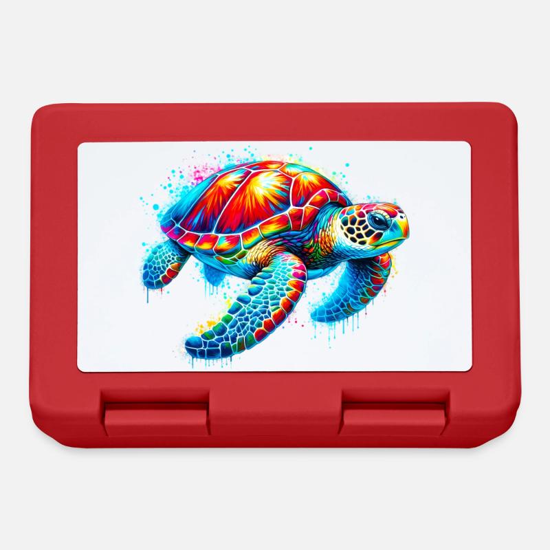 Tortue - Boîte à goûter - rouge