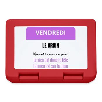 Vendredi - Le Grain de mon chat et moi - Boîte à goûter - rouge - Devant
