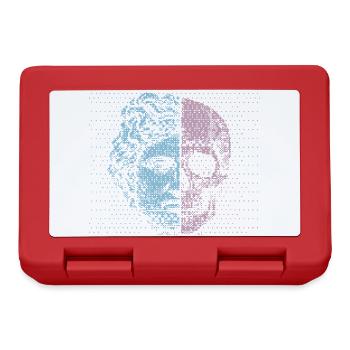 Digital Split Ancient Face Skull Art Design - Lunchbox - red - Front