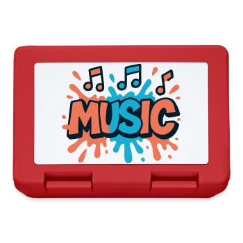 Bunte Musik Popmusik Noten - Brotdose - Rot - Vorne