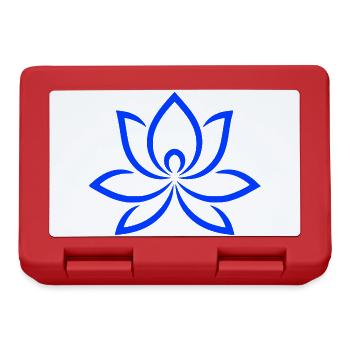 Éventail de Lotus Bleu à la Ligne Fleur Fleur Fine - Boîte à goûter - rouge - Devant