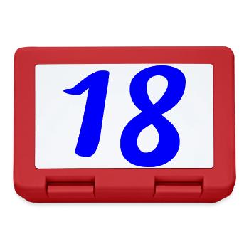 18. 18 ANS. 18e ANNIVERSAIRE. ANNIVERSAIRE 18 ANS. - Boîte à goûter - rouge - Devant