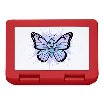 Blue Butterfly Splash Art - Lunchbox - red - Front