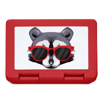 Waschbär mit Cooler roter Sonnenbrille rockt - Brotdose - Rot - Vorne