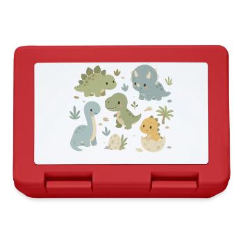 Niedliche Dinosaurier Kinder Design - Brotdose - Rot - Vorne